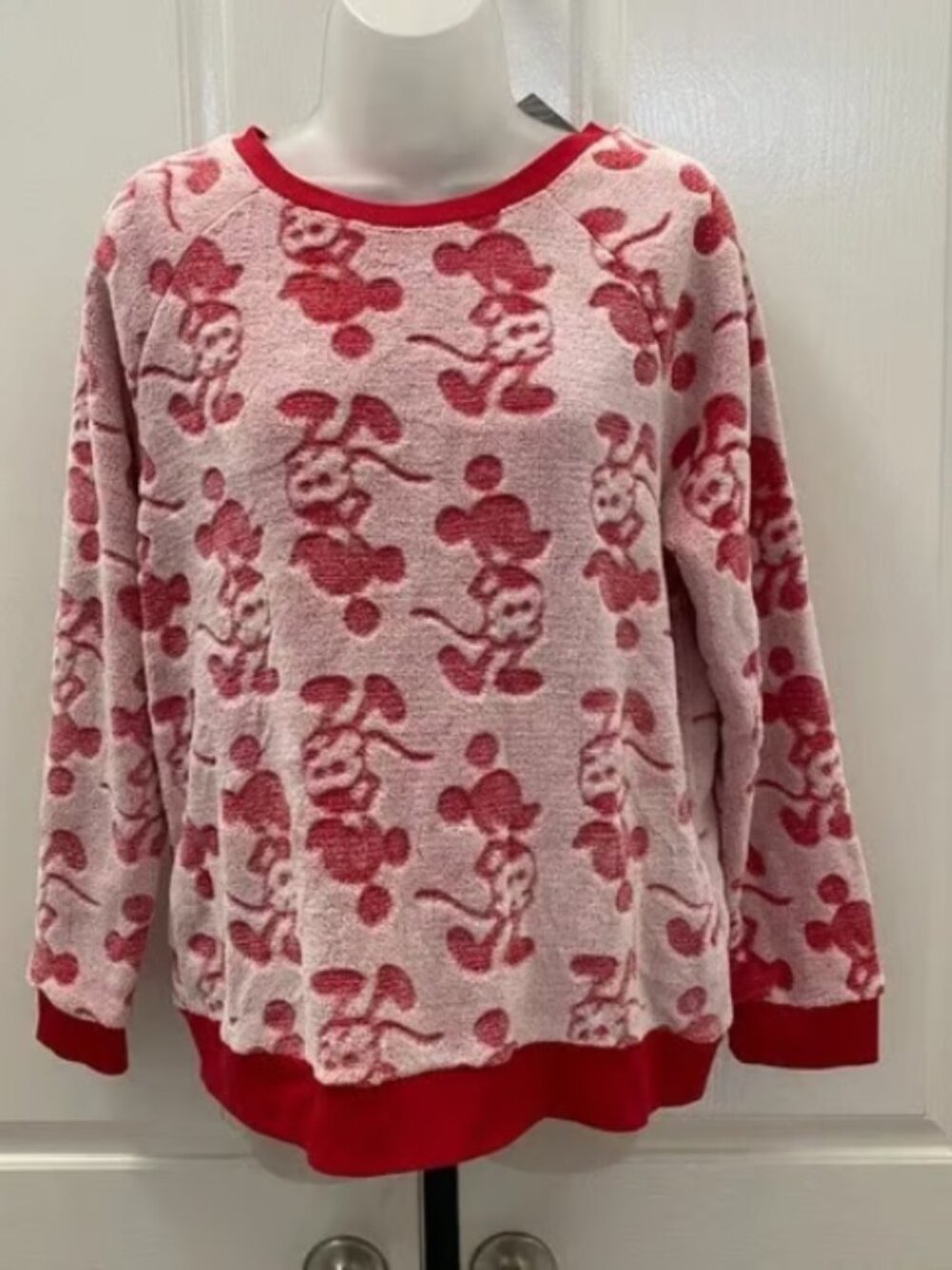 DISNEY Mickey Mouse Red/Pink Fleece Top M